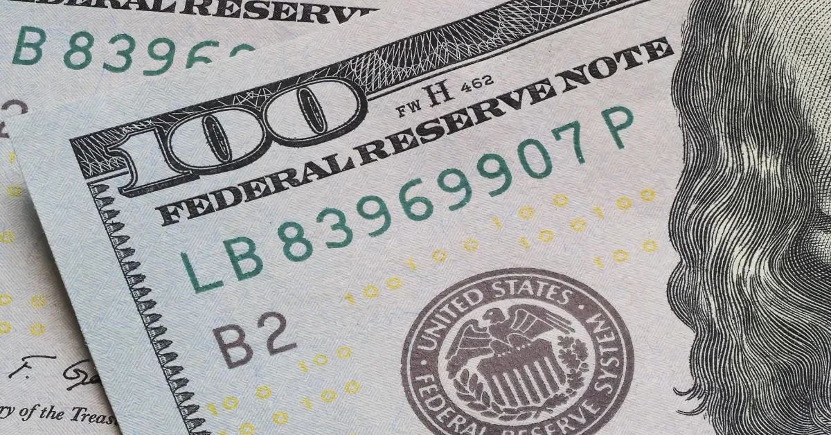 Macro image of US $100 bill